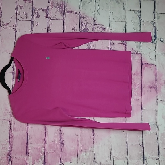 VINTAGE RALPH LAUREN SPORT MAGENTA EMBROIDERED LOGO COTTON KNIT LONG SLEEVE - Picture 1 of 12